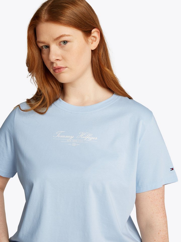 Tommy Hilfiger Curve Rundhalsshirt CRV REG SCRIPT C-NK TEE SS in Großen Größen, Logoschriftzug – Bild 2 von 5