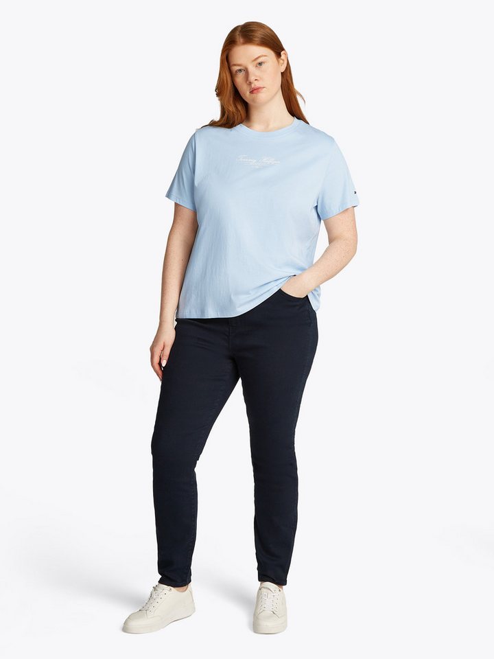 Tommy Hilfiger Curve Rundhalsshirt CRV REG SCRIPT C-NK TEE SS in Großen Größen, Logoschriftzug – Bild 3 von 5