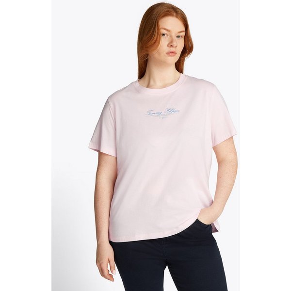 Tommy Hilfiger Curve Rundhalsshirt CRV REG SCRIPT C-NK TEE SS in Großen Größen, Logoschriftzug