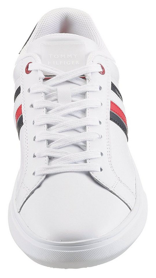 Tommy Hilfiger ESSENTIAL LEATHER CUPSOLE Sneaker, Freizeitschuh, Halbschuh, Schnürschuh mit typischen Streifen – Bild 3 von 5