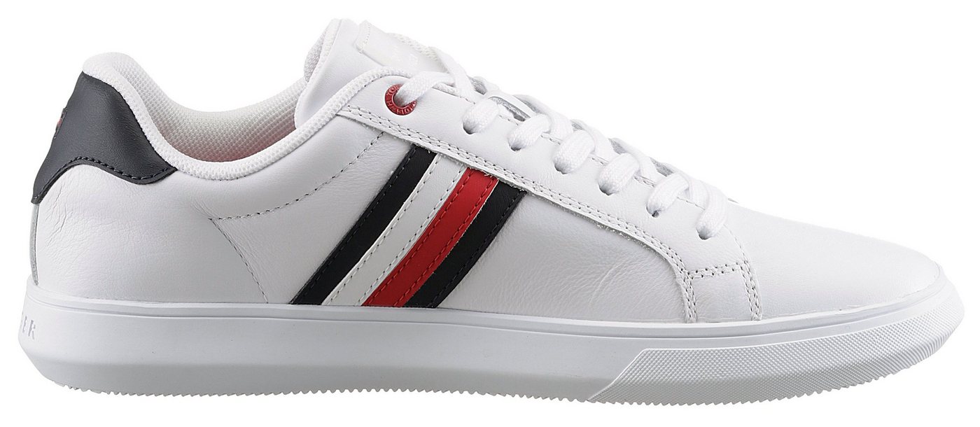 Tommy Hilfiger ESSENTIAL LEATHER CUPSOLE Sneaker, Freizeitschuh, Halbschuh, Schnürschuh mit typischen Streifen – Bild 4 von 5