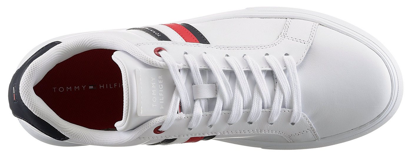 Tommy Hilfiger ESSENTIAL LEATHER CUPSOLE Sneaker, Freizeitschuh, Halbschuh, Schnürschuh mit typischen Streifen – Bild 5 von 5