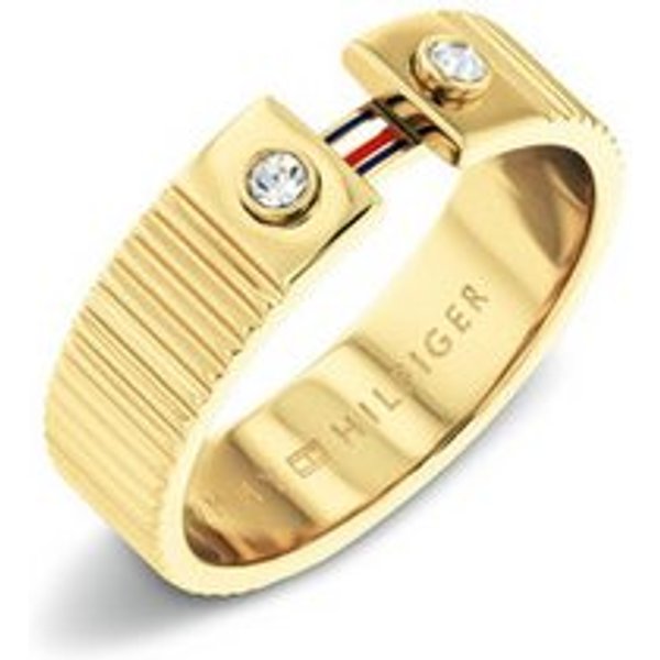 Tommy Hilfiger Fingerring STRIPES, mit Glasstein - Emaille