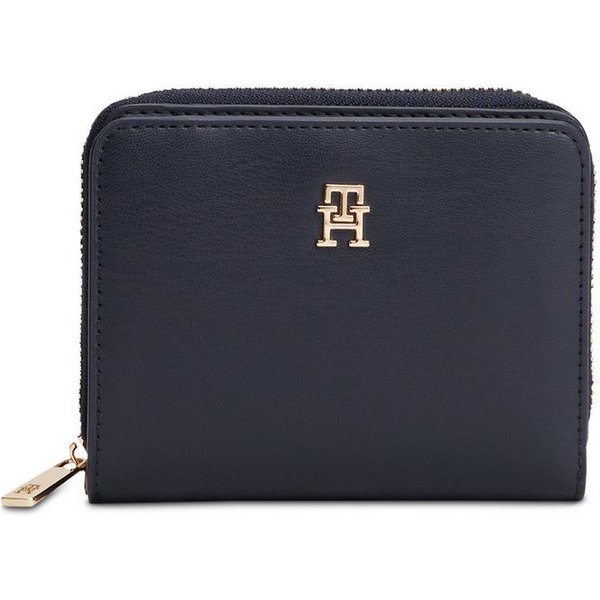 Tommy Hilfiger Geldbörse TH ICON MED ZA FLAP, Damen Geldbeutel, Portemonnai mit edlem TH-Logoemblem