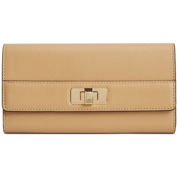 Tommy Hilfiger Geldbörse TH MODERN LARGE FLAP WALLET, Damen Portemonnaie, Geldbeute mit goldfarbenen Accessoires