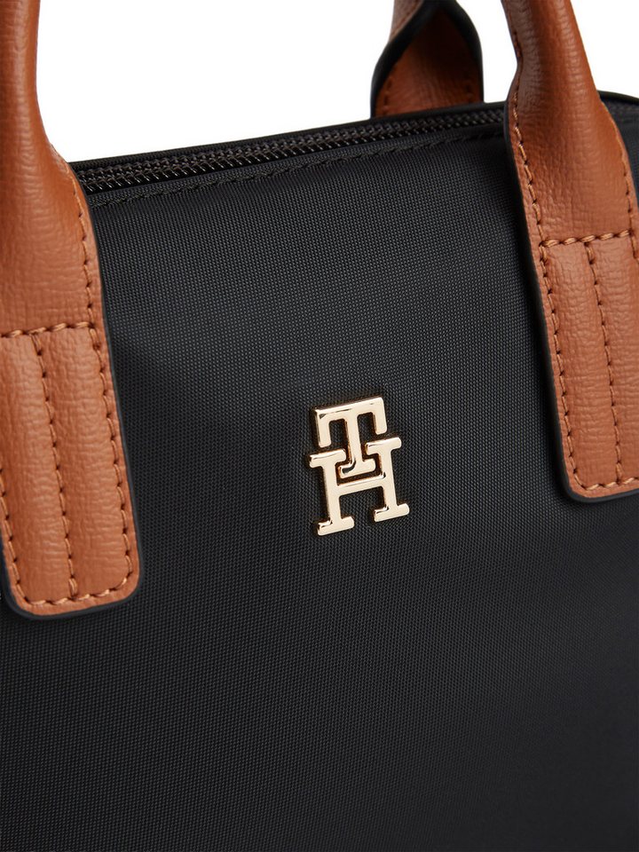 Tommy Hilfiger Handtasche POPETTE MICRO TOTE, Damen Umhängetasche, Schultertasche im Kontrastlook – Bild 4 von 5