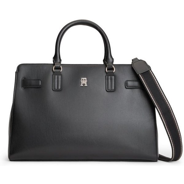 Tommy Hilfiger Handtasche TH JOY SATCHEL, Damen Schultertasche, Umhängetasche mit TH-Logo