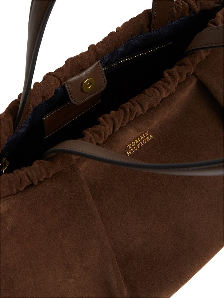 Tommy Hilfiger Hobo SOFT LEATHER HOBO SUEDE, Damen Handtasche, Schultertasche mit Kordelzug – Bild 3 von 5
