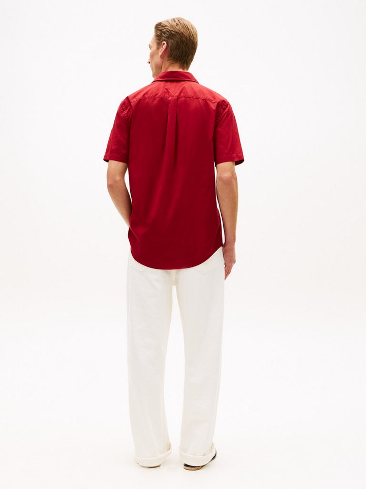 Tommy Hilfiger Kurzarmhemd FLEX POPLIN SOLID Regular fit mit Button-Down-Kragen – Bild 5 von 5