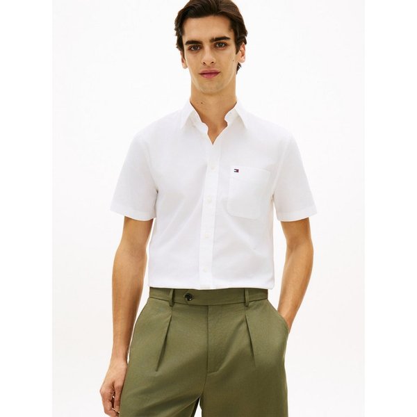 Tommy Hilfiger Kurzarmhemd LIGHT OXFORD SOLID regular fit, Button-down-Kragen