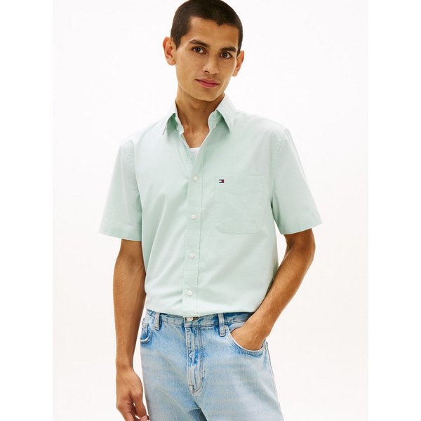 Tommy Hilfiger Kurzarmhemd LIGHT OXFORD SOLID regular fit, Button-down-Kragen