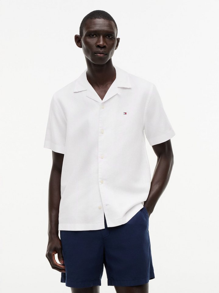 Tommy Hilfiger Kurzarmhemd LINEN BLEND SOLID SS RF SHT aus Baumwollmix mit Leinen – Bild 3 von 5