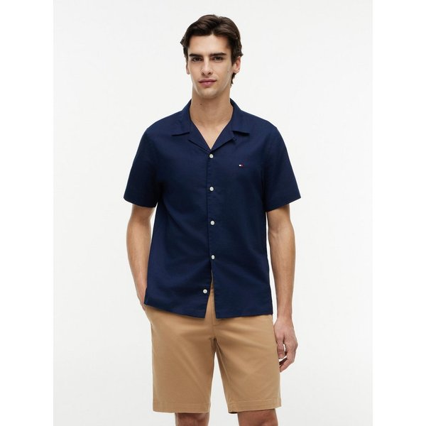 Tommy Hilfiger Kurzarmhemd LINEN BLEND SOLID SS RF SHT aus Baumwollmix mit Leinen