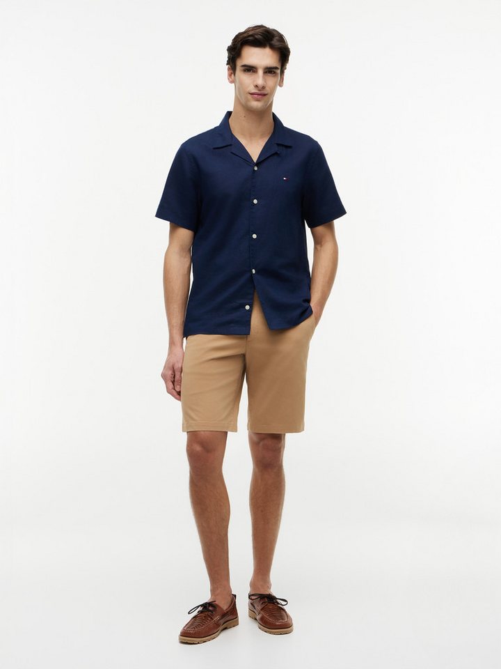 Tommy Hilfiger Kurzarmhemd LINEN BLEND SOLID SS RF SHT aus Baumwollmix mit Leinen – Bild 4 von 5