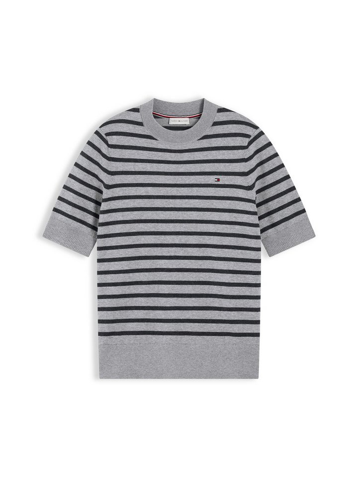 Tommy Hilfiger Kurzarmpullover CO JERSEY FINE GG C-NK SS SWT Baumwollmischung, Regular Fit – Bild 5 von 5