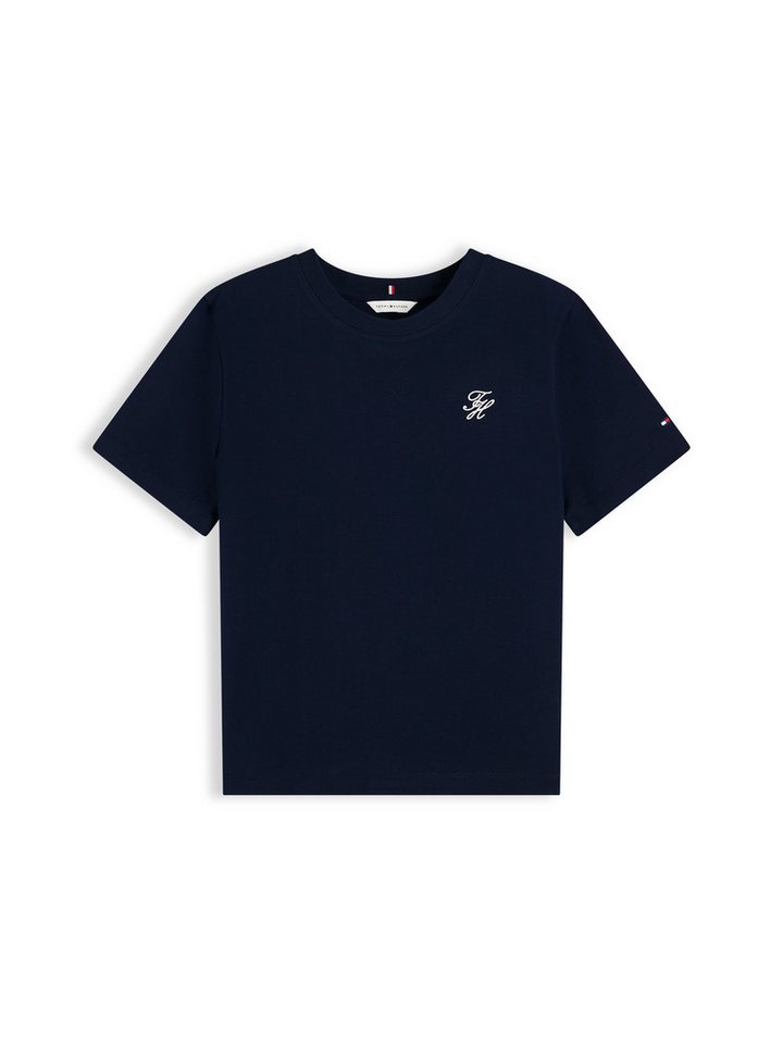 Tommy Hilfiger Kurzarmshirt TH SCRIPT REG C-NK SS TEE Baumwollmischung, regular fit – Bild 5 von 5