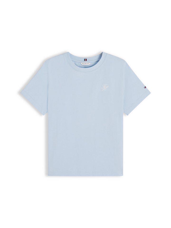 Tommy Hilfiger Kurzarmshirt TH SCRIPT REG C-NK SS TEE Baumwollmischung, regular fit – Bild 5 von 5