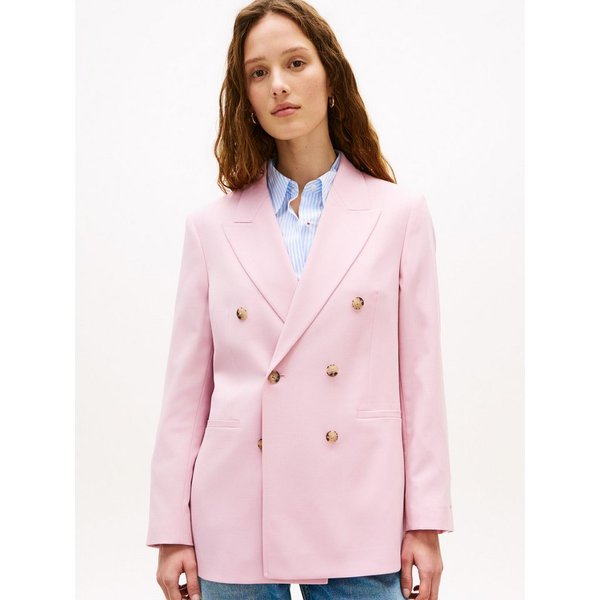 Tommy Hilfiger Kurzblazer TIMELESS WOOL DB BLAZER mit Wolle, doppelreihige Knopfleiste