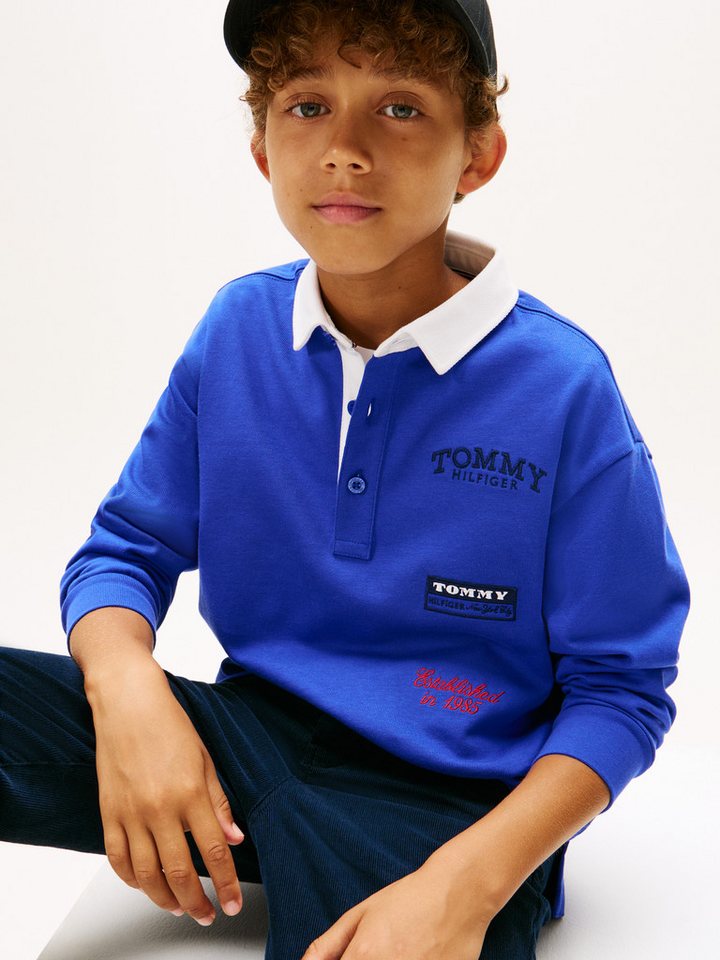 Tommy Hilfiger Langarm-Poloshirt Regular fit, für Kinder bis 16 Jahre – Bild 2 von 5