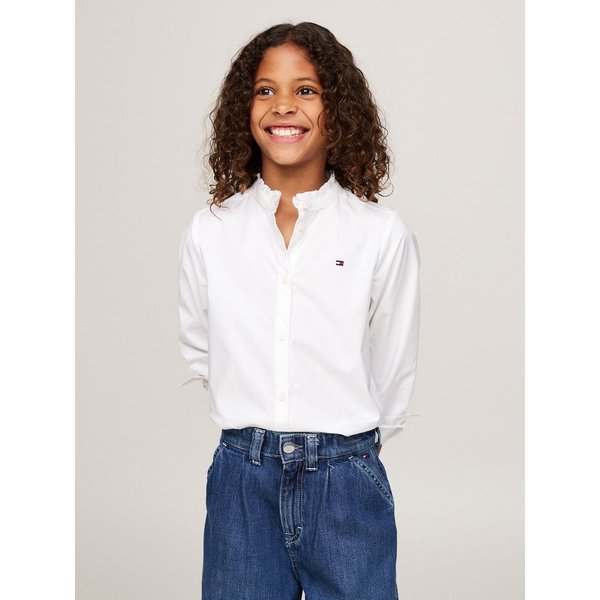 Tommy Hilfiger Langarmbluse RUFFLE COLLAR BLOUSE LS Kinder bis 16 Jahre