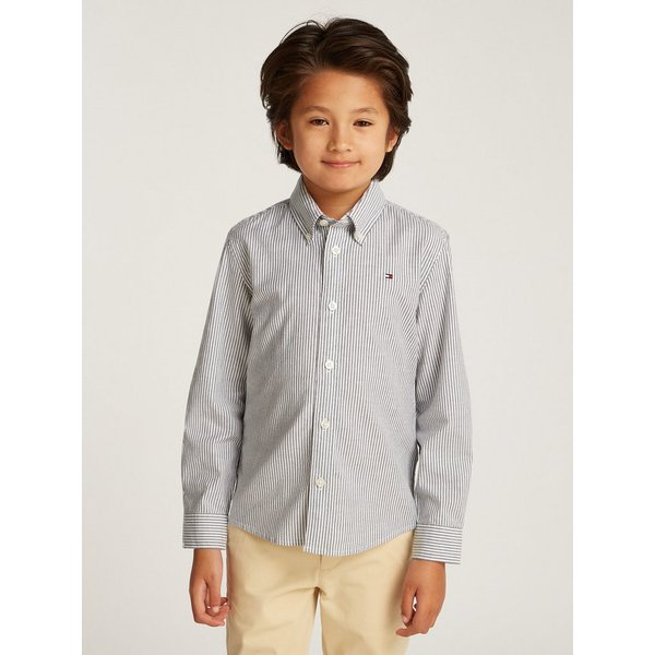 Tommy Hilfiger Langarmhemd Button-Down-Kragen, elastische Baumwoll-Qualität, Kinder bis 16 Jahre