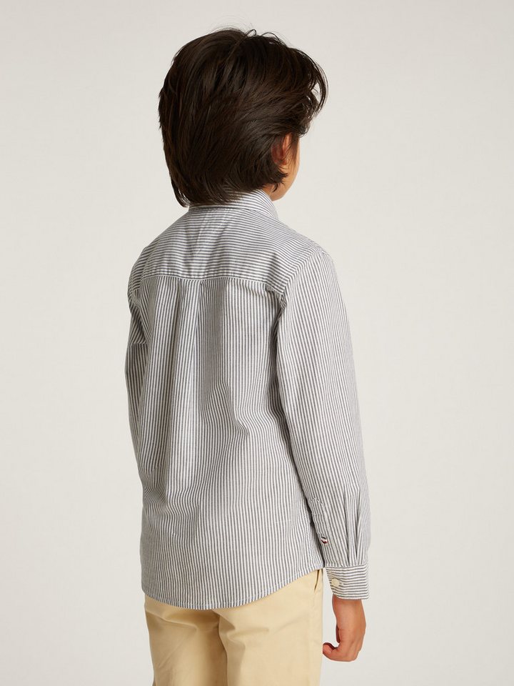 Tommy Hilfiger Langarmhemd Button-Down-Kragen, elastische Baumwoll-Qualität, Kinder bis 16 Jahre – Bild 3 von 5