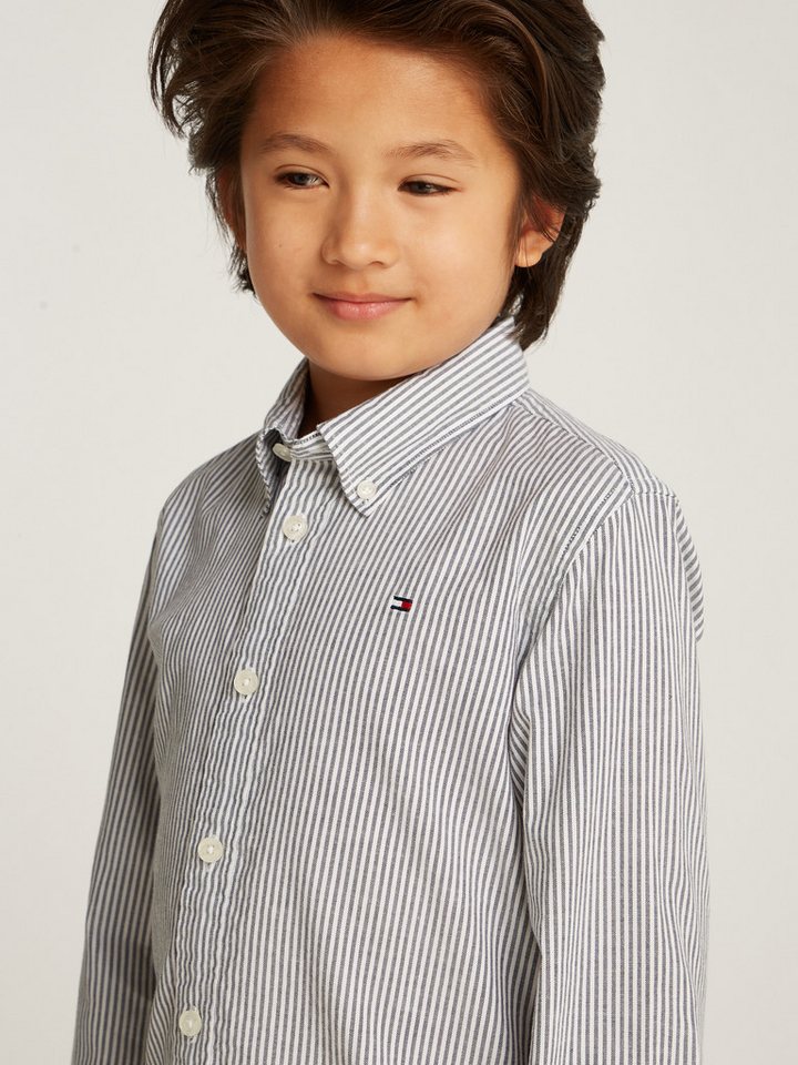 Tommy Hilfiger Langarmhemd Button-Down-Kragen, elastische Baumwoll-Qualität, Kinder bis 16 Jahre – Bild 5 von 5