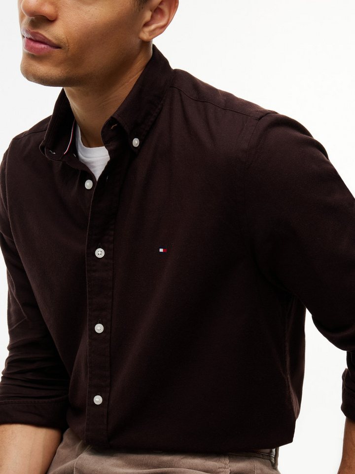 Tommy Hilfiger Langarmhemd FLEX FLANNEL SOLID SHIRT Regular Fit soft Flannel – Bild 2 von 5