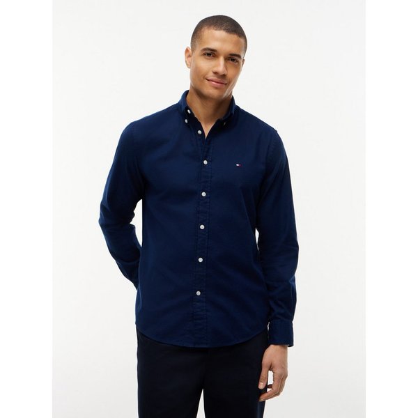 Tommy Hilfiger Langarmhemd FLEX FLANNEL SOLID SHIRT Regular Fit soft Flannel