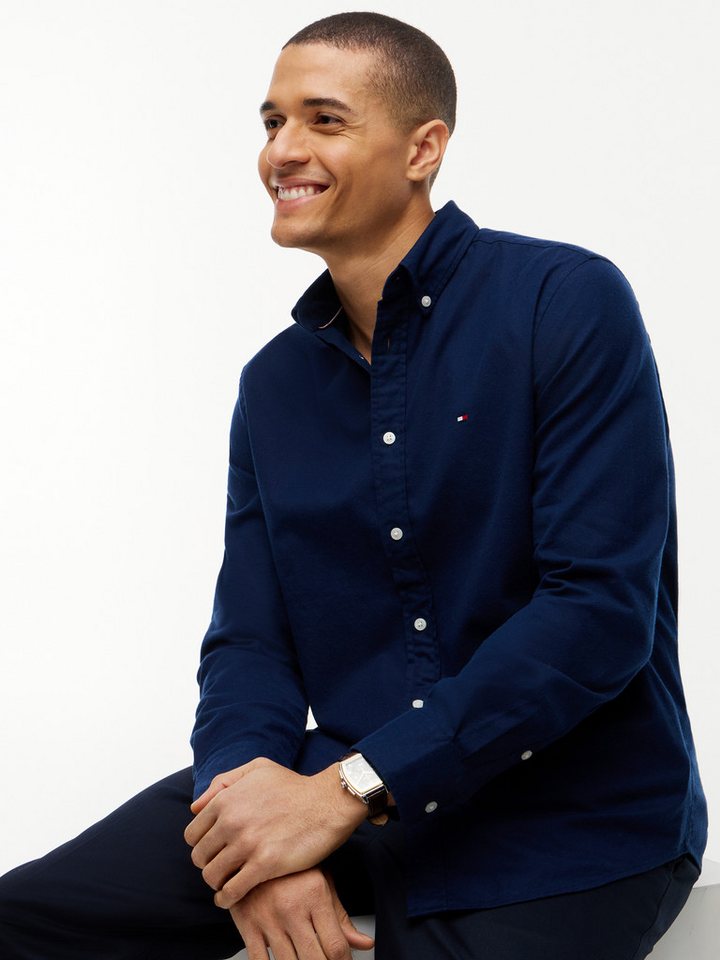 Tommy Hilfiger Langarmhemd FLEX FLANNEL SOLID SHIRT Regular Fit soft Flannel – Bild 2 von 5