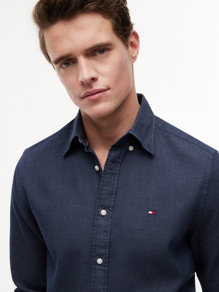 Tommy Hilfiger Langarmhemd FLEX POP MINI DOBBY RF SHIRT Regular Fit Dobby Structure – Bild 3 von 5
