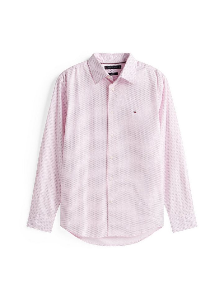 Tommy Hilfiger Langarmhemd FLEX POPLIN MINI PRINT Regular Fit SHIRT regular fit, Kentkragen – Bild 3 von 5