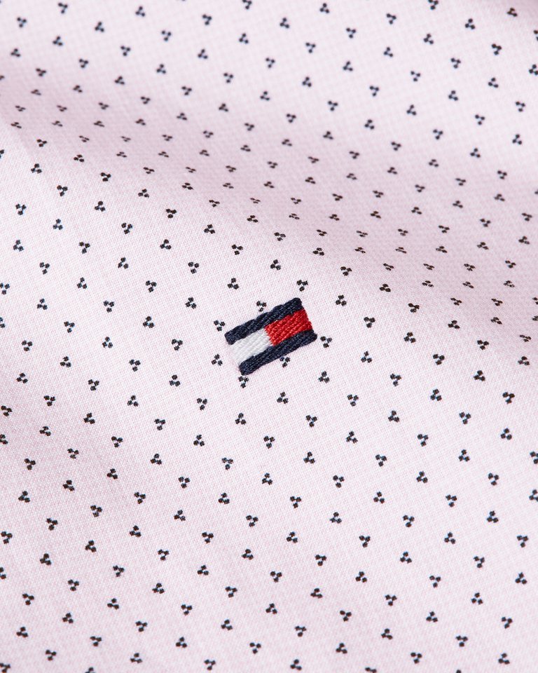 Tommy Hilfiger Langarmhemd FLEX POPLIN MINI PRINT Regular Fit SHIRT regular fit, Kentkragen – Bild 5 von 5
