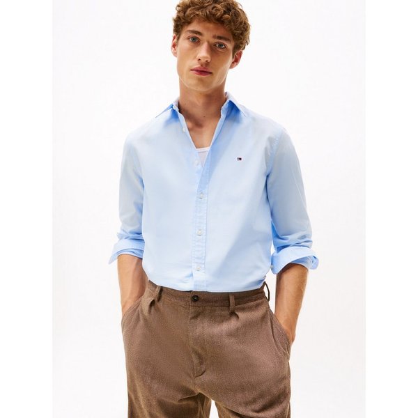 Tommy Hilfiger Langarmhemd FLEX POPLIN SHIRT Slim Fit, Kentkragen, Baumwollqualität