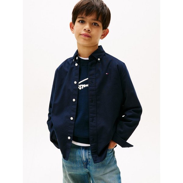 Tommy Hilfiger Langarmhemd Kinder bis 16 Jahre mit Button-Down-Kragen