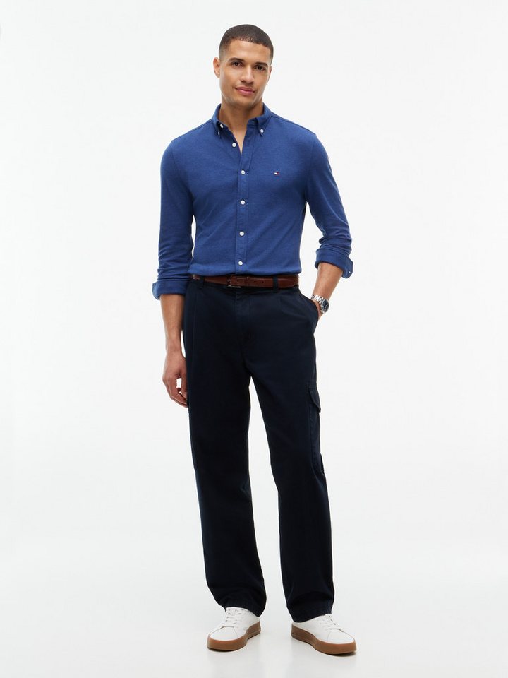 Tommy Hilfiger Langarmhemd KNITTED SHIRT Button-down-Kragen, Slim Fit, Jersey-Qualität – Bild 4 von 5