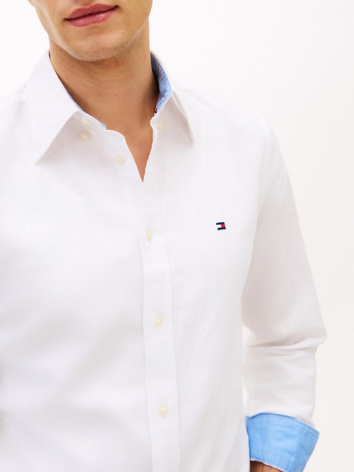 Tommy Hilfiger Langarmhemd LINEN BLEND SOLID BTD Regular Fit Leinen – Bild 2 von 5