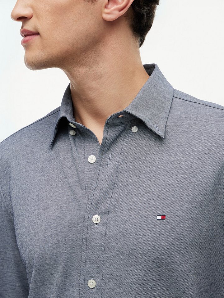 Tommy Hilfiger Langarmhemd PERFORMANCE PIQUE OXFORD Regular Fit Peformance Pique Oxford Casual – Bild 3 von 5