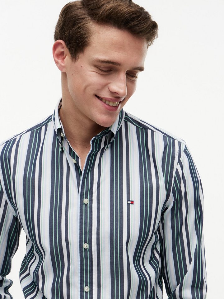 Tommy Hilfiger Langarmhemd POPLIN MULTI STPE SHIRT Regular Fit – Bild 3 von 5