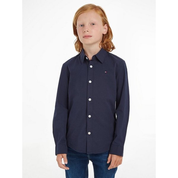 Tommy Hilfiger Langarmhemd SOLID STRETCH POPLIN SHIRT L/S Kinder Kids Junior MiniMe,für Jungen