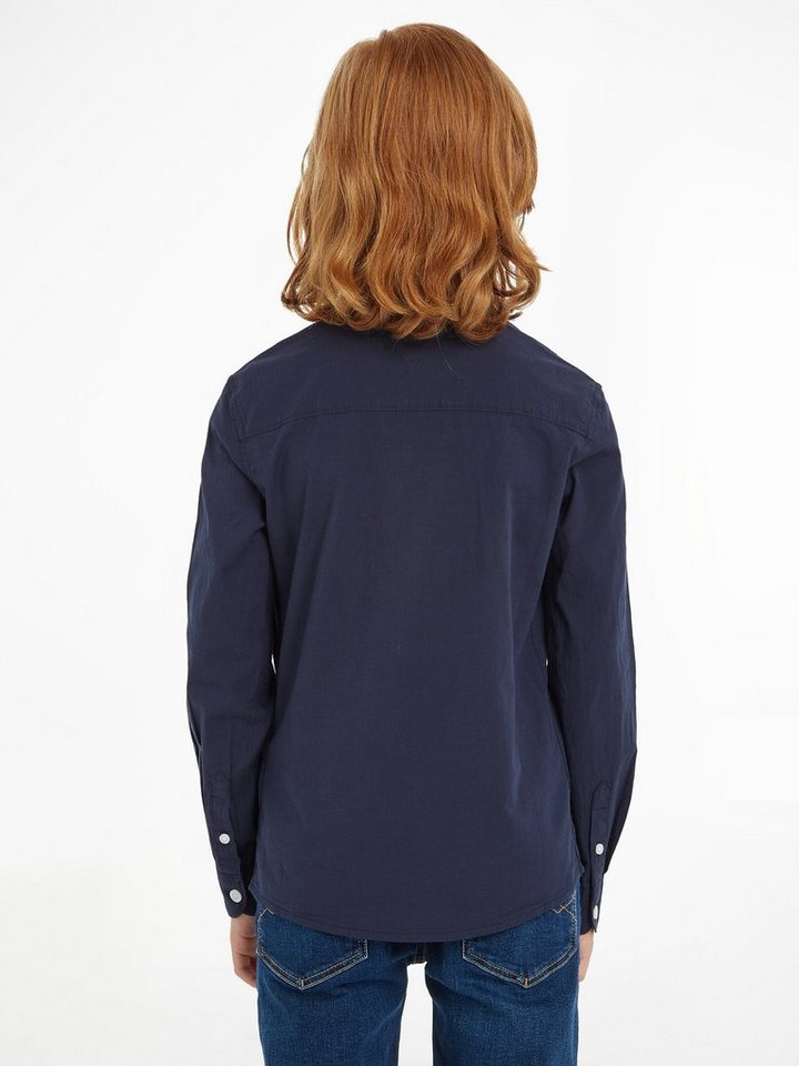 Tommy Hilfiger Langarmhemd SOLID STRETCH POPLIN SHIRT L/S Kinder Kids Junior MiniMe,für Jungen – Bild 2 von 5
