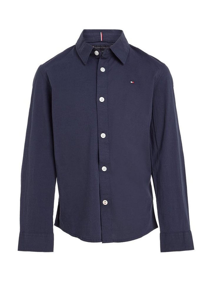 Tommy Hilfiger Langarmhemd SOLID STRETCH POPLIN SHIRT L/S Kinder Kids Junior MiniMe,für Jungen – Bild 4 von 5