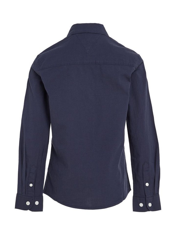 Tommy Hilfiger Langarmhemd SOLID STRETCH POPLIN SHIRT L/S Kinder Kids Junior MiniMe,für Jungen – Bild 5 von 5
