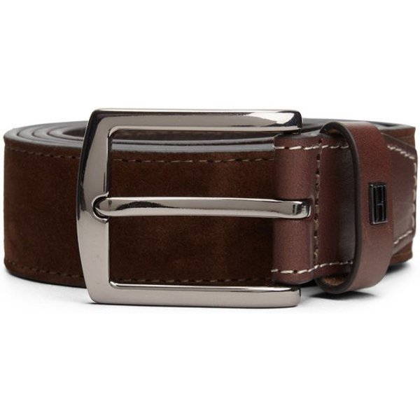 Tommy Hilfiger Ledergürtel DENTON ELEVATED SUEDE 3,5 cm breit aus Wildleder, kontrastfarbene Ziernähte