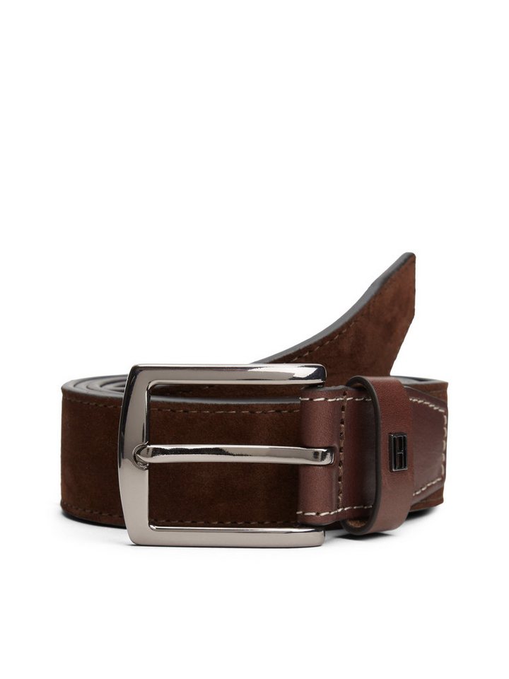 Tommy Hilfiger Ledergürtel DENTON ELEVATED SUEDE 3,5 cm breit aus Wildleder, kontrastfarbene Ziernähte – Bild 2 von 5