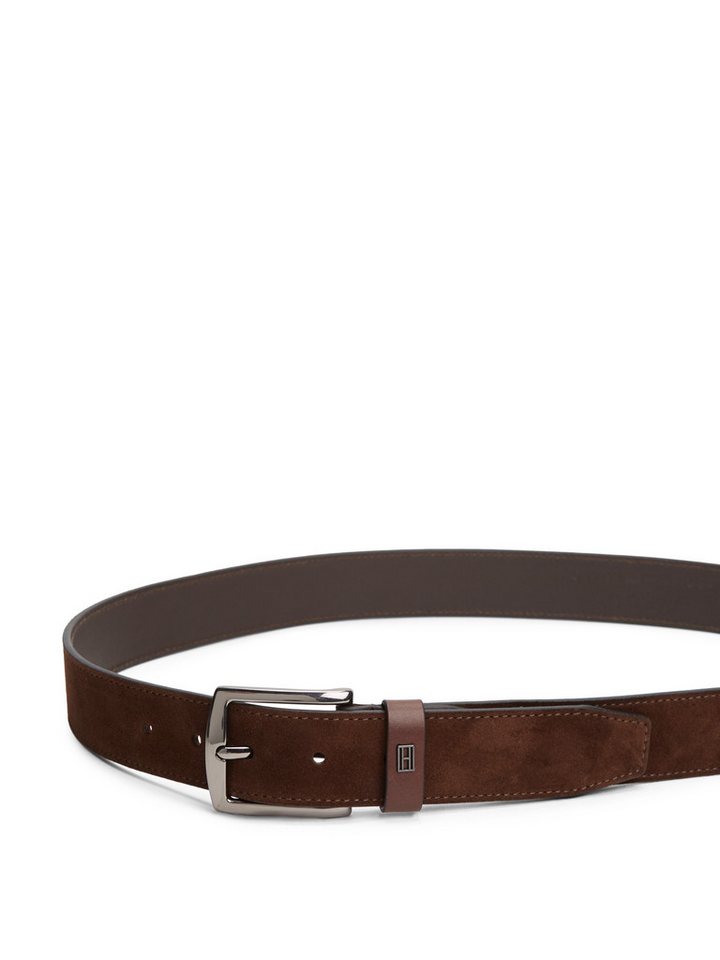 Tommy Hilfiger Ledergürtel DENTON ELEVATED SUEDE 3,5 cm breit aus Wildleder, kontrastfarbene Ziernähte – Bild 3 von 5