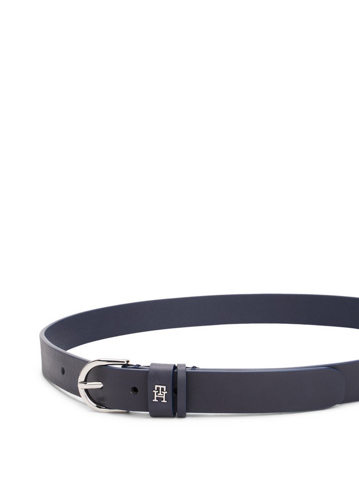 Tommy Hilfiger Ledergürtel ESSENTIAL EFFORTLESS 2.5 cm breit SILVER Einfachdornschließe, Metallemblem – Bild 4 von 5