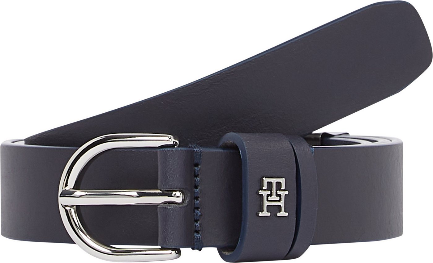 Tommy Hilfiger Ledergürtel ESSENTIAL EFFORTLESS 2.5 cm breit SILVER Einfachdornschließe, Metallemblem – Bild 5 von 5