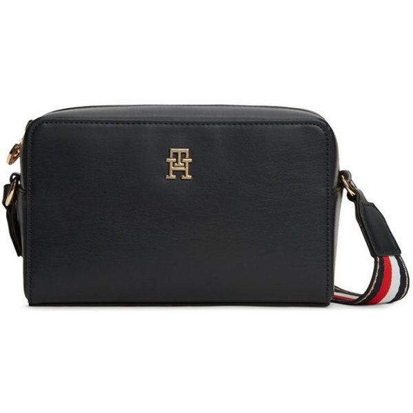 Tommy Hilfiger Mini Bag TH JOY CAMERA BAG CORP, Unisex Schultertasche, Umhängetasche mit gestreiftem Schulterriemen