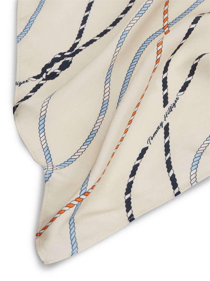 Tommy Hilfiger Modeschal TH NAUTICAL SILK TRIANGLE, aus reiner Seide mit Seil-Print – Bild 3 von 4